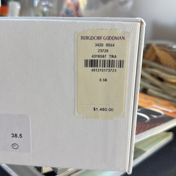 Amina Muaddi Lucite Silver Platform Heels - Picture 12 of 12